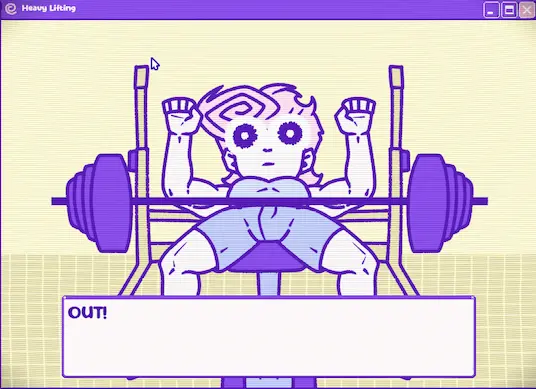 Heavy Lifting mini-game screen